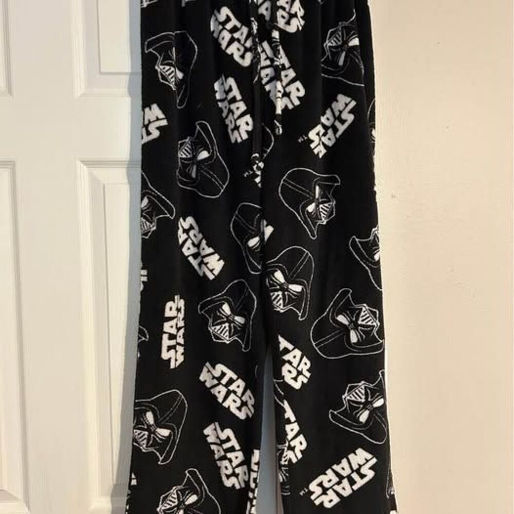Star Wars Darth Vader Plush Fleece Lounge Pajama Pants Black Size Large
